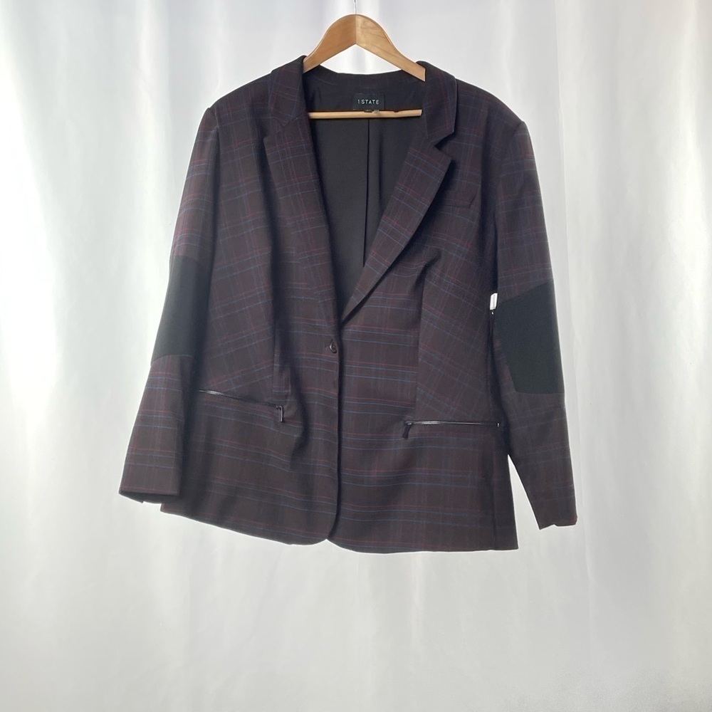 NWT 1.State Polished Nomad Blazer in‎ Mahogany Size 18W